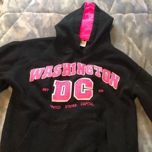 black and pink hoodie